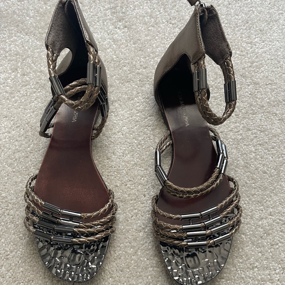 BCBG Brown and Silver Women's Sandals